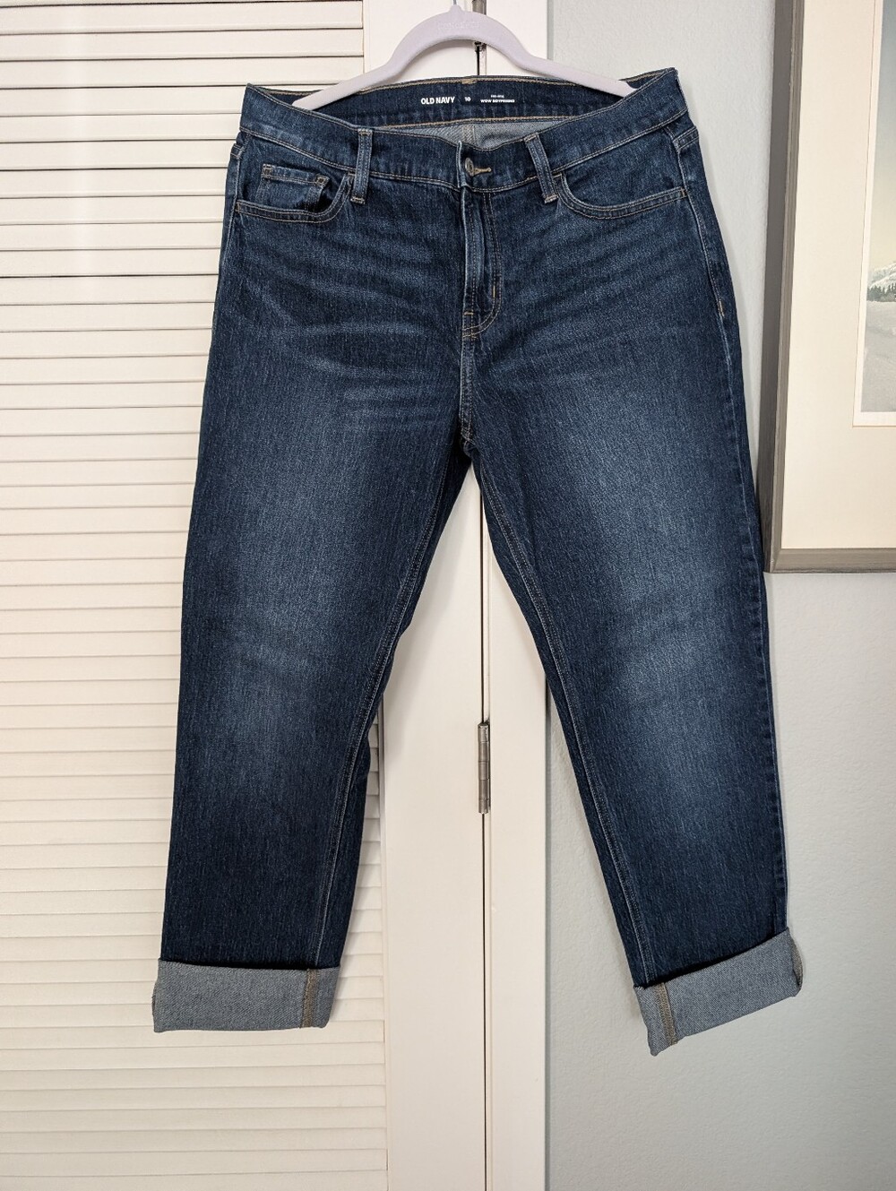 Old Navy Women's Dark Indigo Boyfriend Jeans